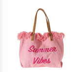 Summer Vibes Large Woven Canvas Totes (Color Options) DROP APRIL 2