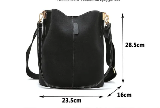 Suede Bucket Bag (Color Options) (Vegan)