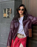 Burgandy PUV BOMBER JACKET