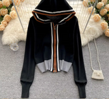 ColorBlock Black Zip Up Hoodie