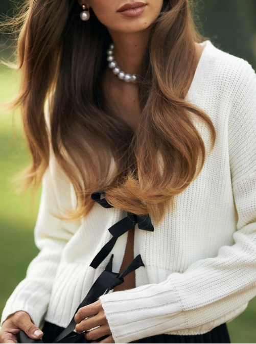 DOUBLE BOW CARDI