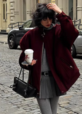 Burgundy Wine Oversized Bomber Jacket