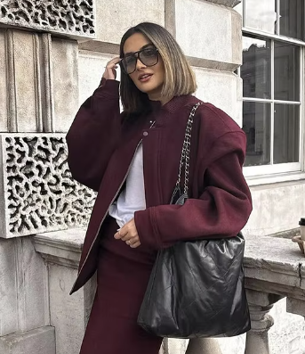 Burgandy PUV BOMBER JACKET