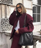 Burgandy PUV BOMBER JACKET