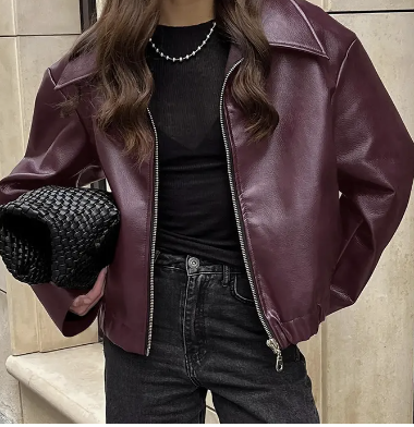 Burgandy PUV BOMBER JACKET