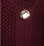 Wine Crochet Knit Cardi