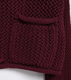Wine Crochet Knit Cardi