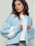 Robin Egg Blue Spring Whip Stitch Cardi