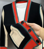 Color Block Cardi (Black or Charcoal)