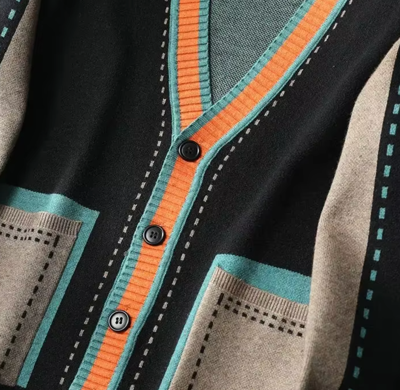 Color Block Cardi (Black or Charcoal)