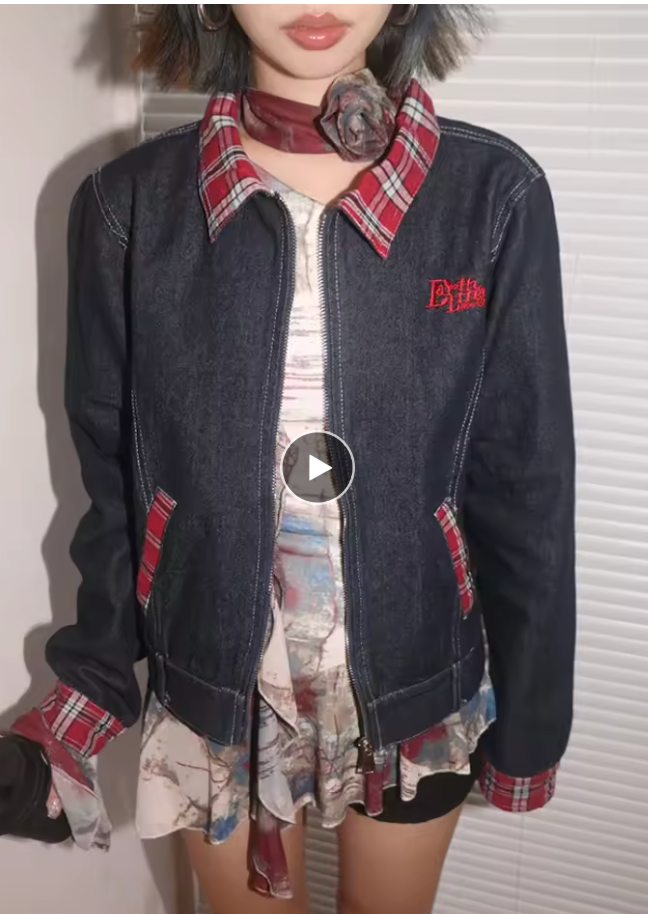 Denim and Plaid Jacket
