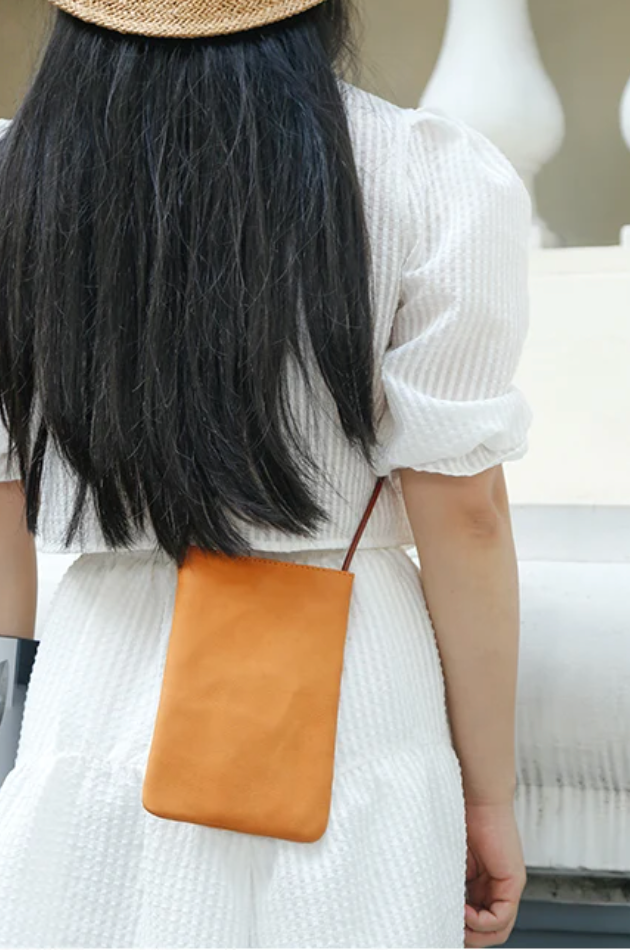 Genuine Leather Mobile Phone Crossbody ( Color Options)