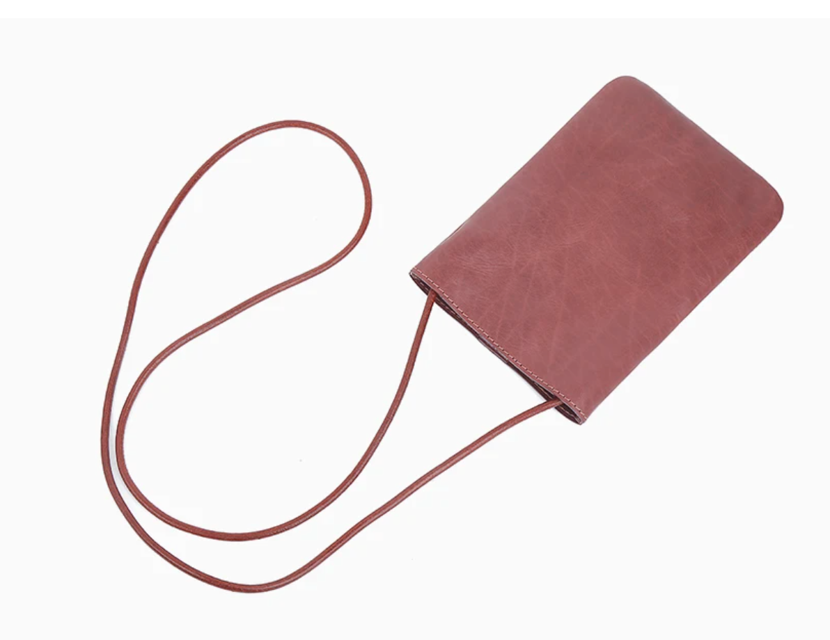 Genuine Leather Mobile Phone Crossbody ( Color Options)