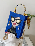Cobalt Blue Face Glam Mini box Purse