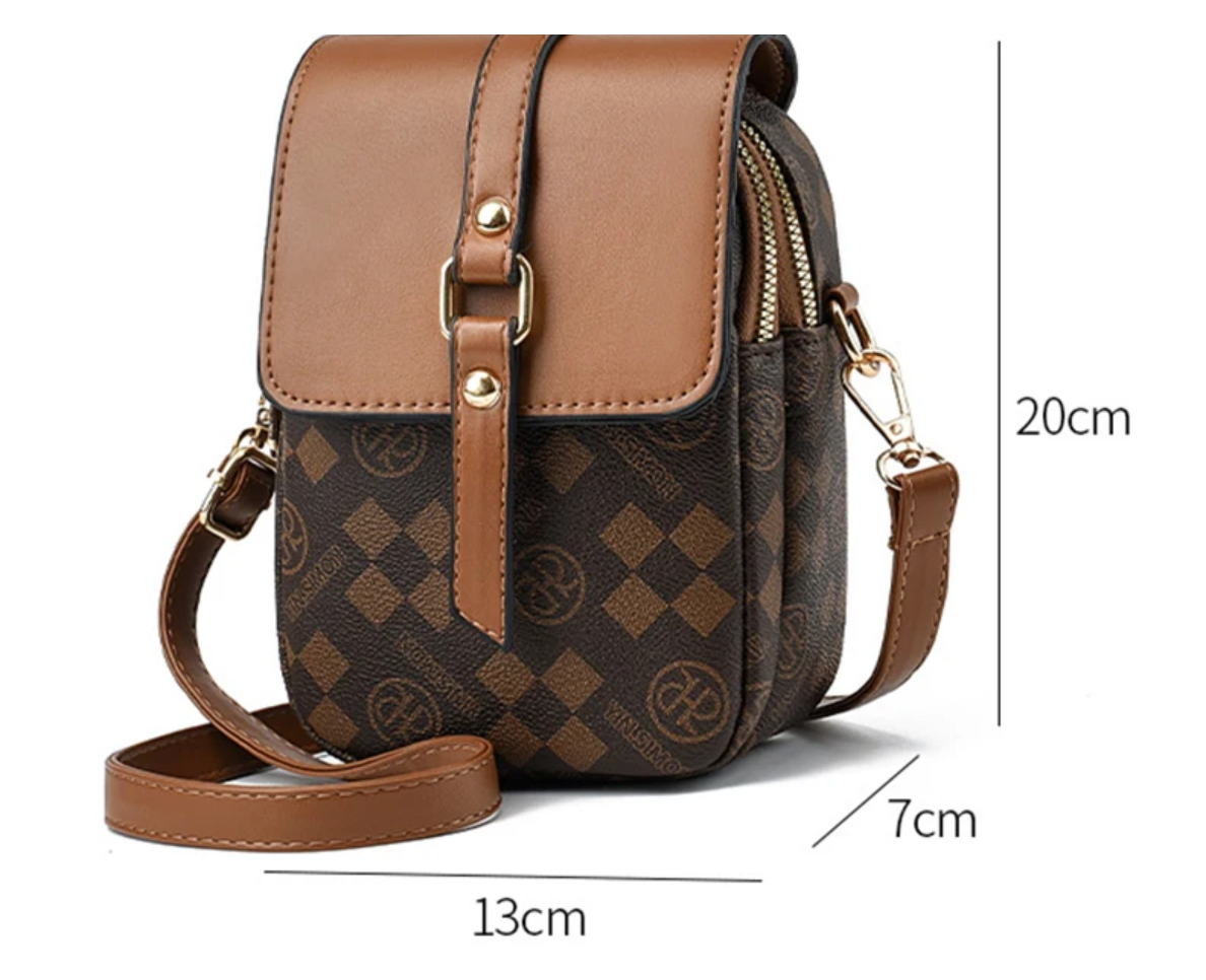 Leather Double Zip Crossbody