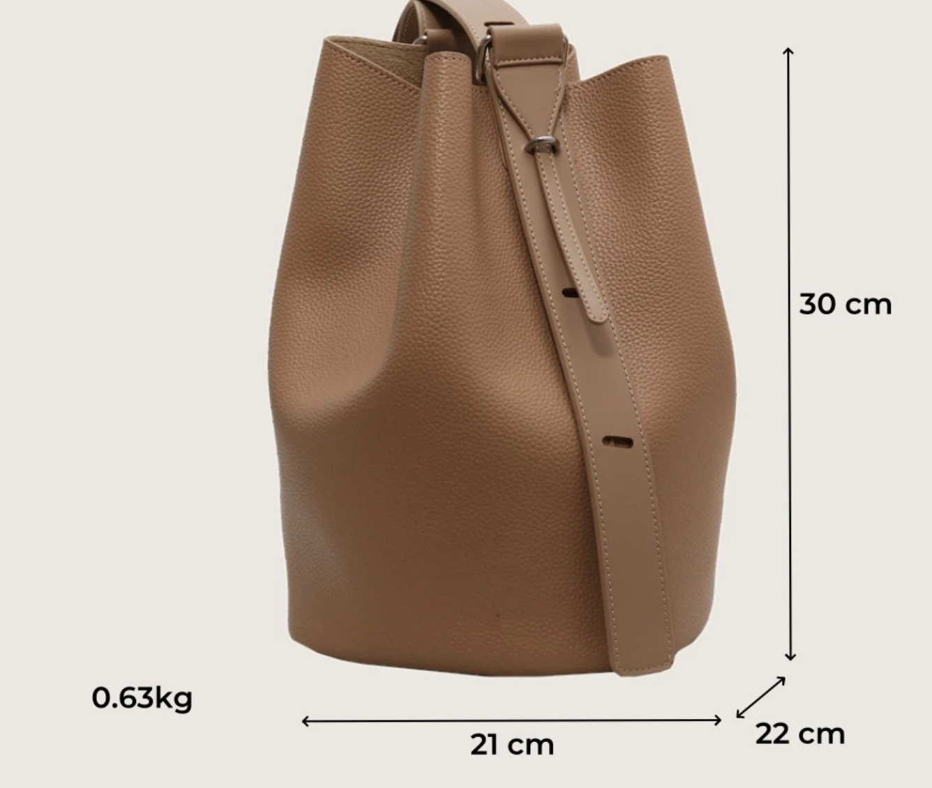 Genuine Leather Shoulder Shopper Bucket Bag (COLOR OPTIONS)