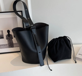 Genuine Leather Shoulder Shopper Bucket Bag (COLOR OPTIONS)