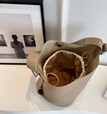 Genuine Leather Shoulder Shopper Bucket Bag (COLOR OPTIONS)