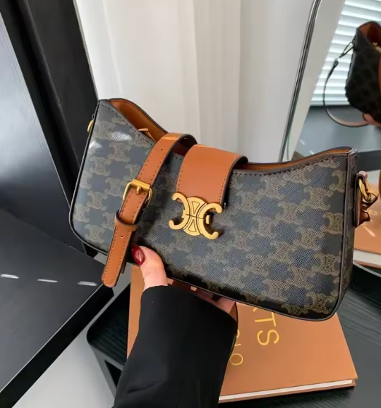 Mini Leather Crescent Shoulder Bag (Color Options)