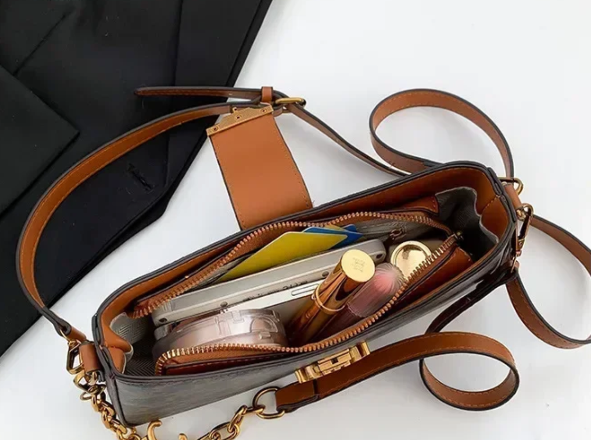 Mini Leather Crescent Shoulder Bag (Color Options)