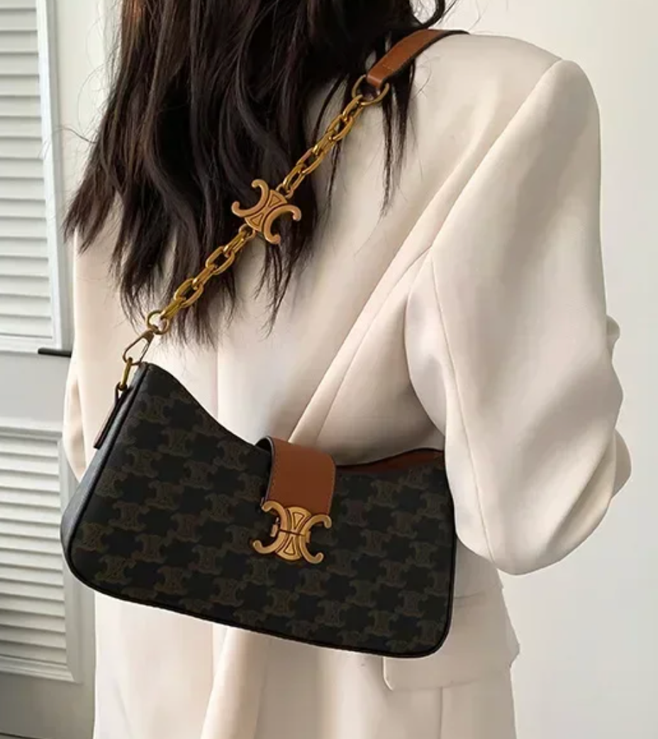 Mini Leather Crescent Shoulder Bag (Color Options)