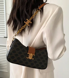 Mini Leather Crescent Shoulder Bag (Color Options)