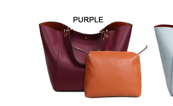 Leather Burgandy Wine Leather Tote 2 pieces