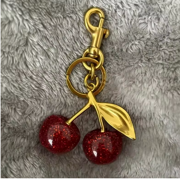 RED CHERRIES PURSE CHARM KEY CHAIN