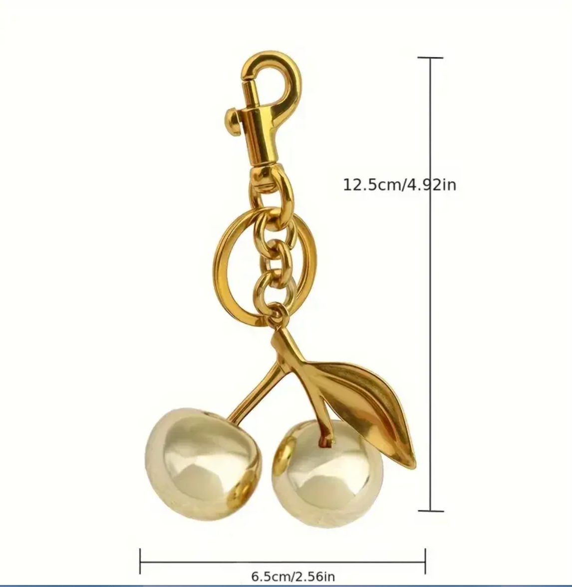 GOLDEN CHERRIES PURSE CHARM KEY CHAIN