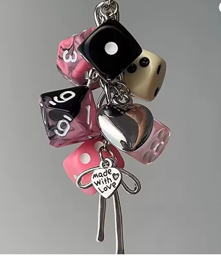 Roll the Dice Purse Charm Key Chain