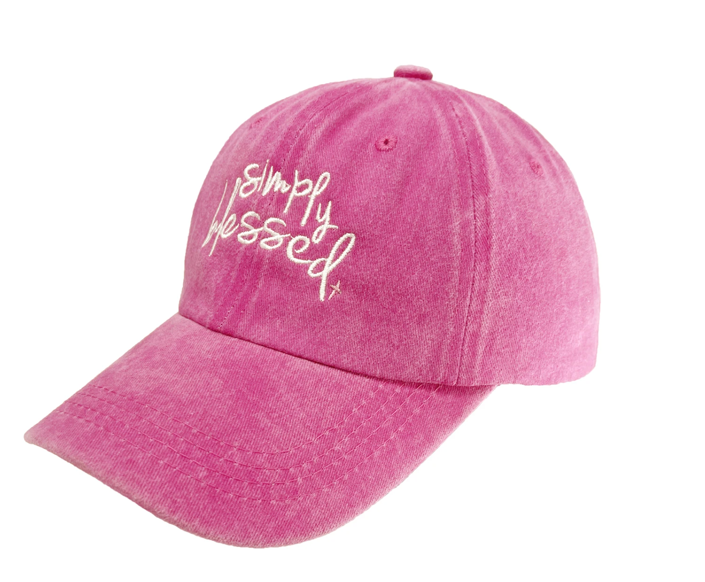 Distressed "Simply Blessed" Baseball Cap (Color Options)