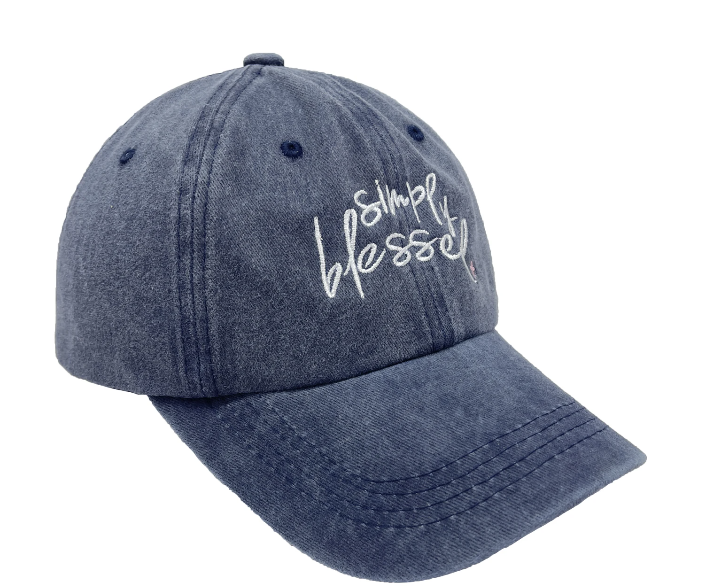 Distressed "Simply Blessed" Baseball Cap (Color Options)