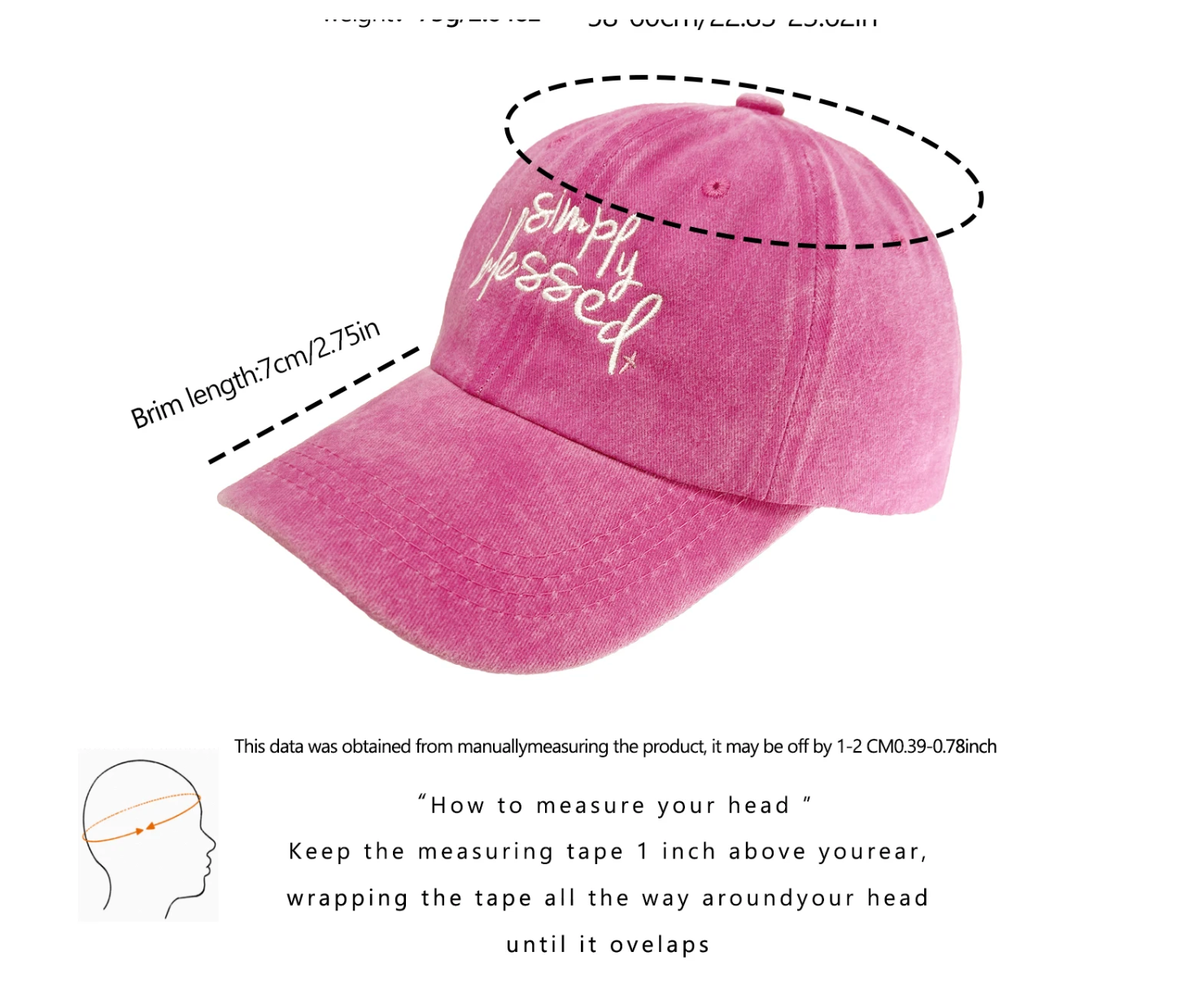 Distressed "Simply Blessed" Baseball Cap (Color Options)