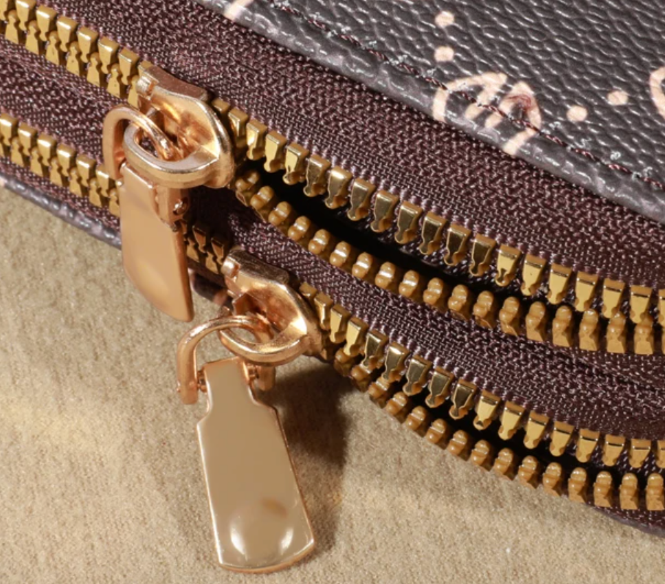 Monogramed Leather Zip Card Holder Wallet
