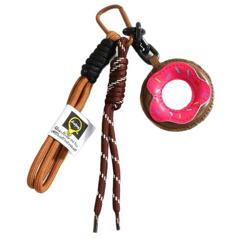 Hot Pink Icing and Sprinkles Donut Purse Charm Key Chain