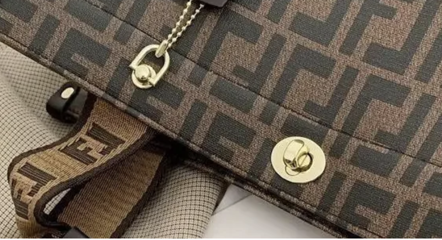Monogrammed Leather 2 Strap Large Tote Computer Bag