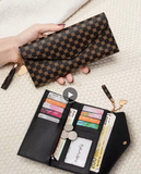 Monogramed Leather Wallet Purse Charm Tassel (Color Options)