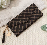 Monogramed Leather Wallet Purse Charm Tassel (Color Options)