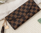 Monogramed Leather Wallet Purse Charm Tassel (Color Options)