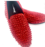 MENS RED GLAM SPIKE LOAFERS by STUDIO INFINITE 90s