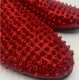 MENS RED GLAM SPIKE LOAFERS by STUDIO INFINITE 90s