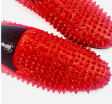MENS RED GLAM SPIKE LOAFERS by STUDIO INFINITE 90s