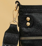 BLACK LEATHER MINI CROSSBODY DROPS.   SEPT 10