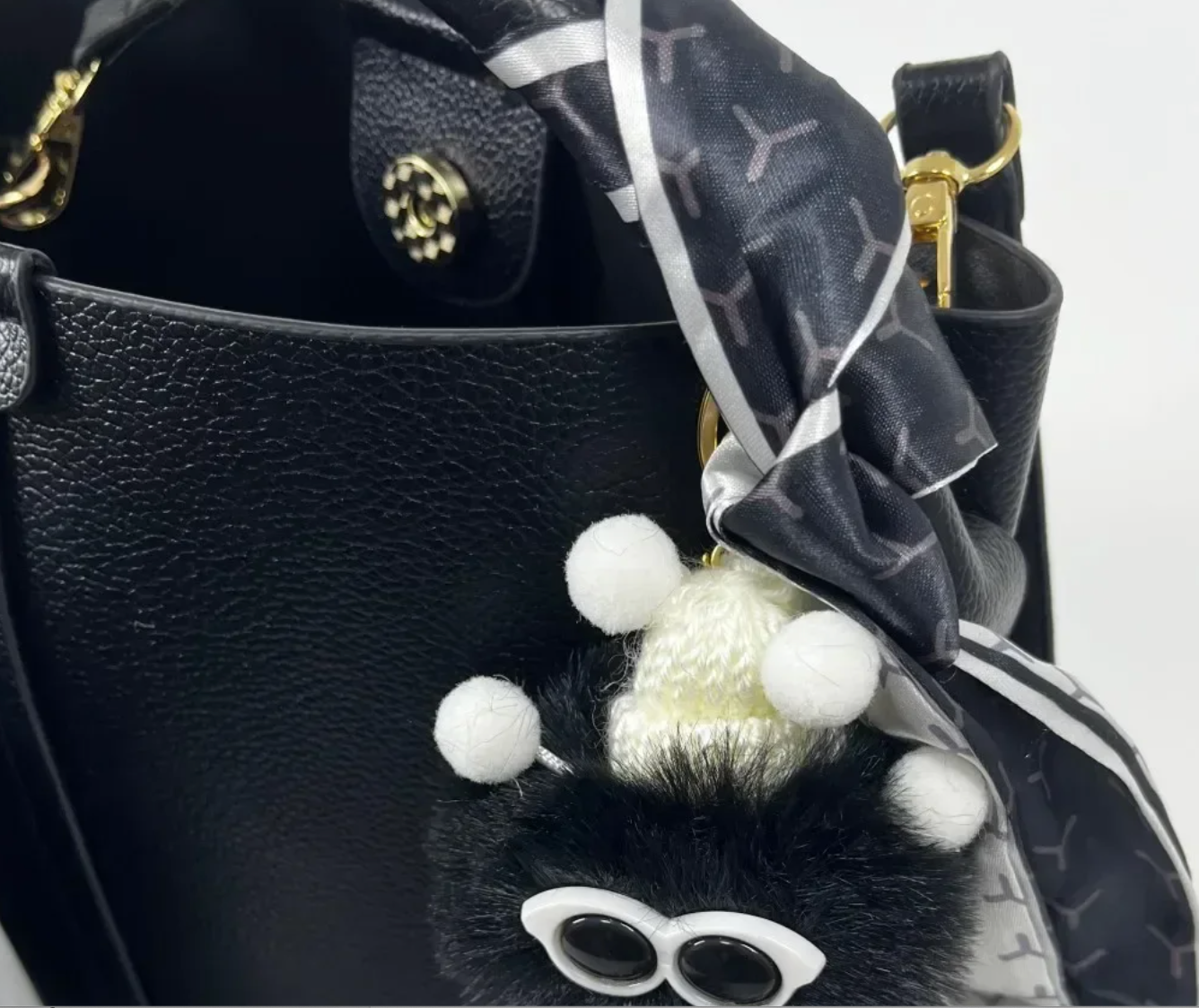 MINI BUCKET TOTE with Scarf and Purse Charm (COLOR OPTIONS)