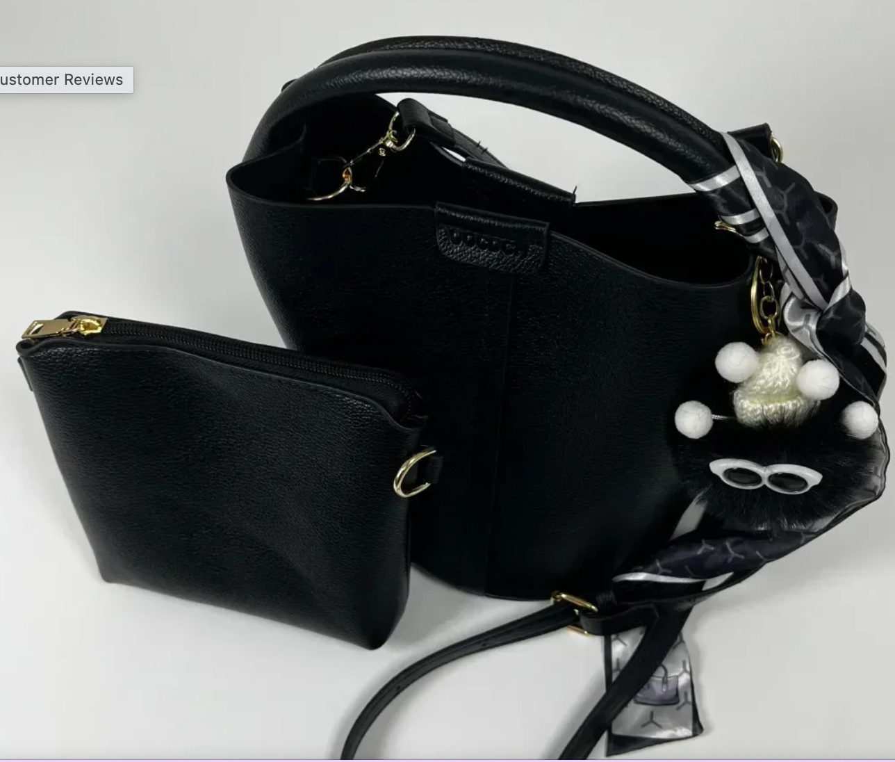 MINI BUCKET TOTE with Scarf and Purse Charm (COLOR OPTIONS)