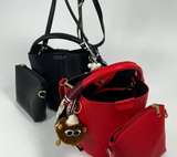 MINI BUCKET TOTE with Scarf and Purse Charm (COLOR OPTIONS)