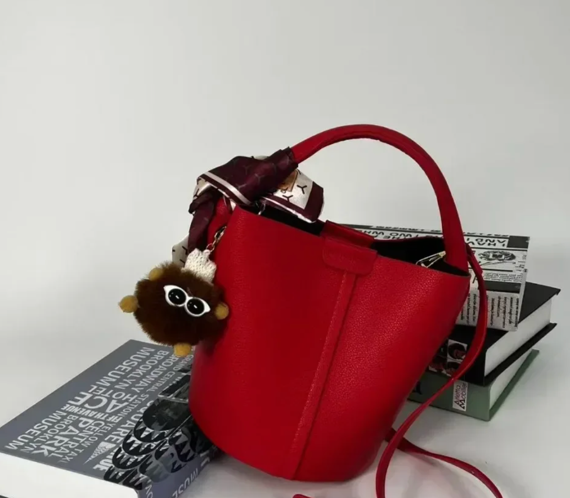 MINI BUCKET TOTE with Scarf and Purse Charm (COLOR OPTIONS)