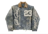 RETRO VINTAGE DISTRESSED GRAPHIC  JACKET