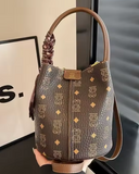 BABY BEAR MONOGRAMMED LEATHER BUCKET BAG