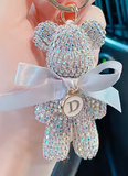 RHINESTONE BEAR PURSE CHARM PINK OR SILVER